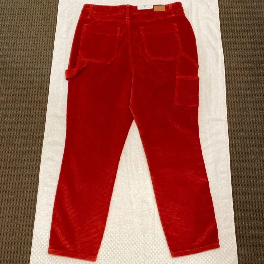 Judy Blue Slim Fit High Waist Rust Cotton Stretch Corduroy Jeans Size 31